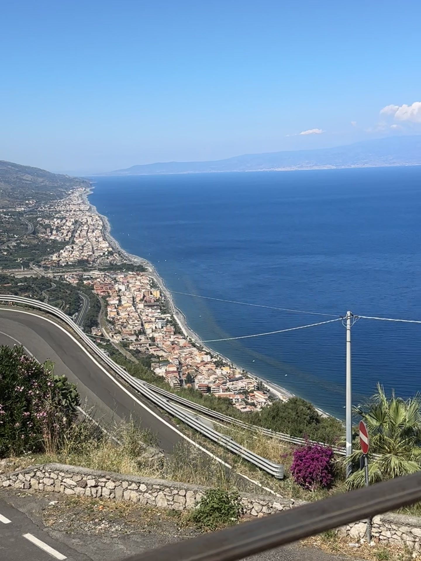 Panoramic view along the coast toward the Strait of Messina